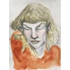 Emma Uldum portræt tegning på papir