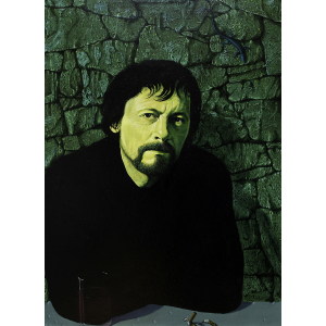 Jørgen Boberg. Med ryggen mod muren, 1985. 70x50cm