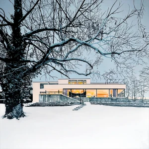 Eamon O’Kane. Villa Tugendhat In Snow, 2019.